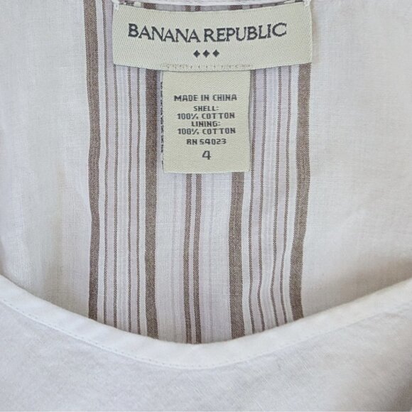 Banana Republic Striped Summer Cotton Dress Sz 4 - Picture 4 of 5